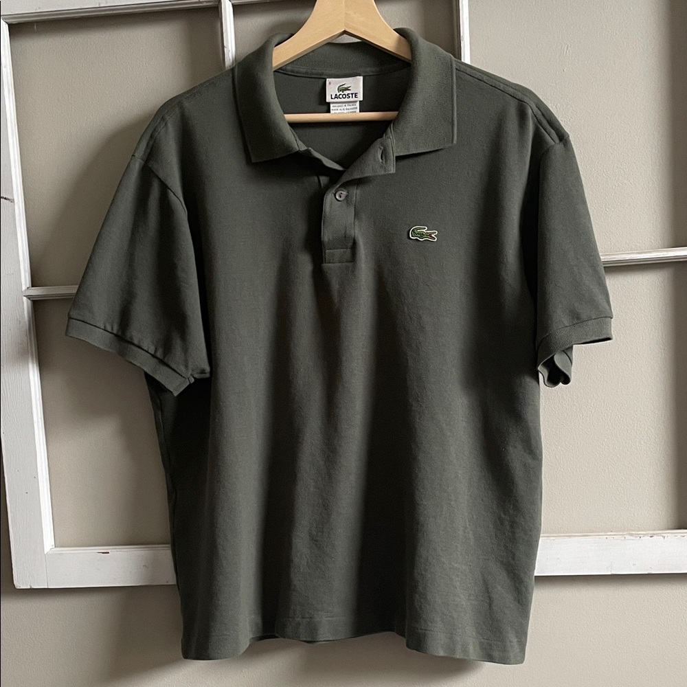 Lacoste Men's Dark Olive Green Pique Polo Shirt